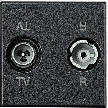 BT Axolute Антрацит Розетка ТV-RD оконечная 2 мод HS4211D