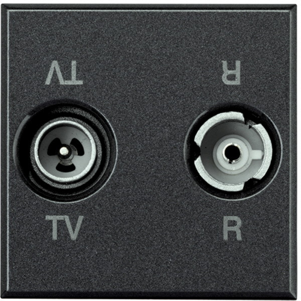 BT Axolute Антрацит Розетка ТV-RD оконечная 2 мод HS4211D