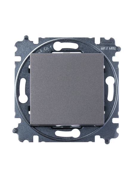 Купить ABB EPJ Levit сталь / дымчатый чёрный Переключатель перекрёстный 1-клавишный 2CHH590745A6069