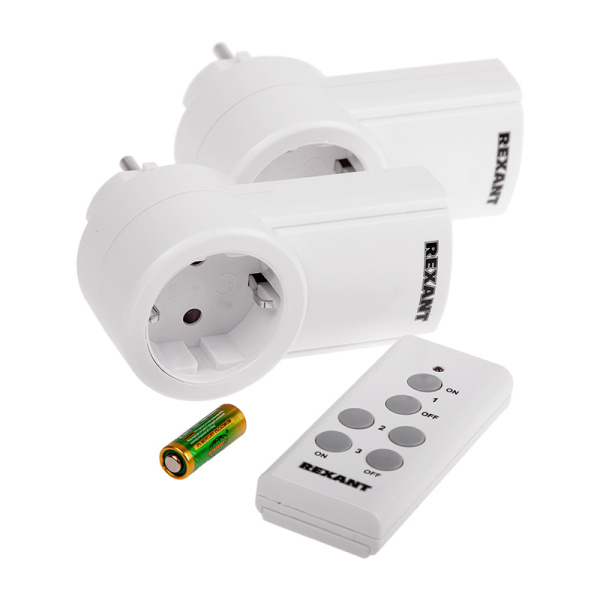Радиоуправляемая розетка c пультом RX-002 (один пульт, две розетки) Rexant 10-6025