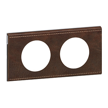 Legrand Celiane Коричневая текстурная кожа Рамка 2-ая 069402