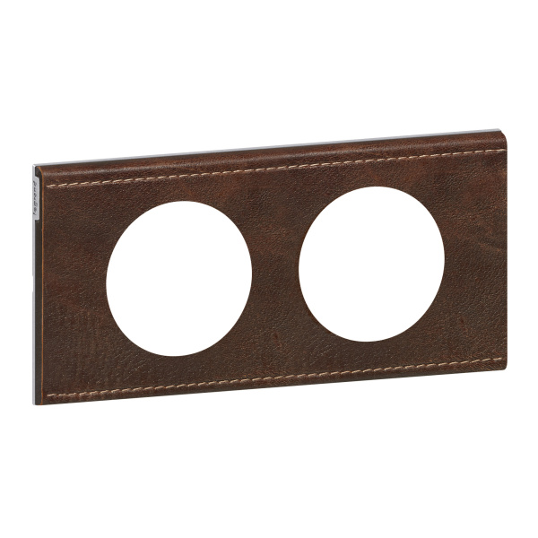 Legrand Celiane Коричневая текстурная кожа Рамка 2-ая 069402
