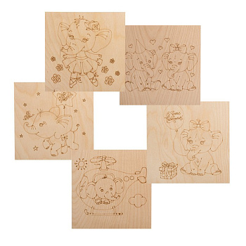 Доски для выжигания 5 шт. «Слоненок» Rexant 12-0932