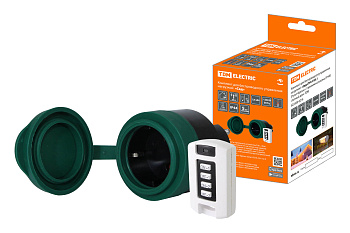 TDM Комплект для беспроводного управления нагр. "Сад" ПУ6-Р3К.1 (Пульт+розетка IP44) "Уютный дом" SQ1508-0216