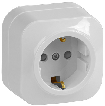 IEK GLORY РСш20-3-ХБ Розет. 1-ая с з/к и з/ш о/у 16А GLORY белый