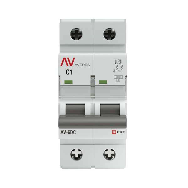 Купить EKF Averes Автоматический выключатель AV-6 DC 2P 1A (C) 6kA mcb6-DC-2-01C-av