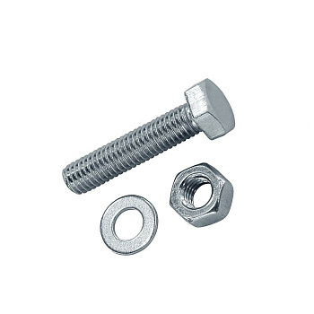 Tech-Krep Болт DIN933 с шестигранной головкой оцинк. М6х70 + гайка + шайба (4 шт) - пакет 130184