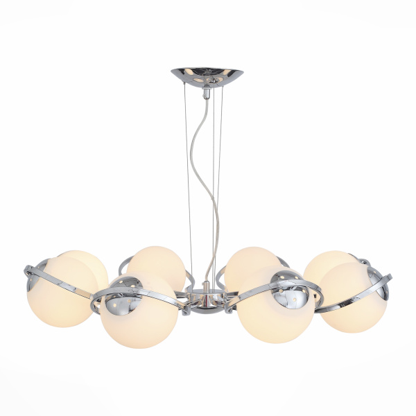 ST LUCE SL848.103.08 Люстра подвесная  Хром/Белый E27 8*60W ST LUCE SL848.103.08 Люстра подвесная  Хром/Белый E27 8*60W