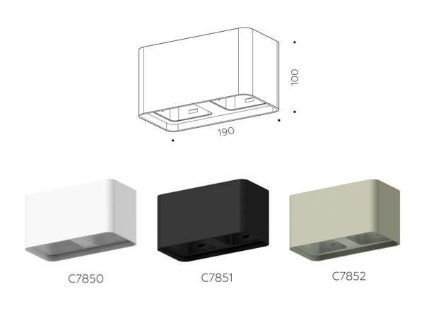Купить Ambrella Корпус светильника накладной для насадок 70*70mm C7850 SWH белый песок 190*95*H100mm MR16 GU5.3