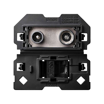 Simon 100 Розетка комбинированная R-TV+SAT оконечная + RJ45 Cat.6 10000472-039