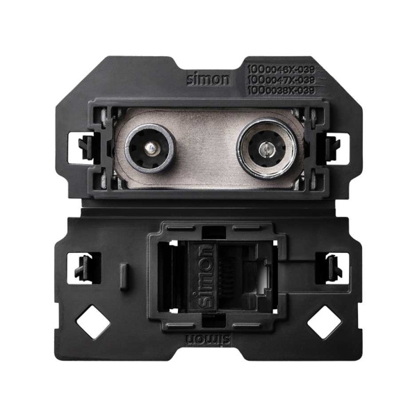 Simon 100 Розетка комбинированная R-TV+SAT оконечная + RJ45 Cat.6 10000472-039