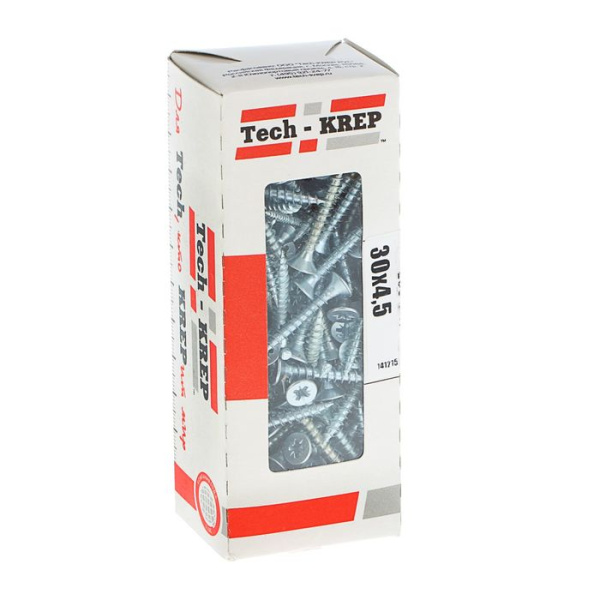 Купить Tech-Krep Саморезы универсальные  30х4,5 мм (200 шт)  оцинкованные - коробка с ок. Tech-Kr 102189