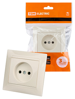 TDM Розетка 2П 10А 250В сл. кость "Лама" SQ1815-0122