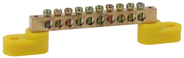 ЭРА NO-222-110-1 Желтый Шина PE "земля" на двух угловых изоляторах ШНИ-6х9-10-У2