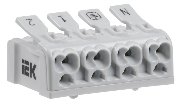IEK Клемма пружинная соединительная КСПн4-2L+N+PE
