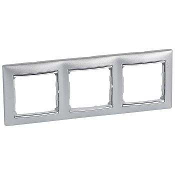 Legrand Valena Алюминий/Серебряный штрих Рамка 3-ая горизонт. 770353