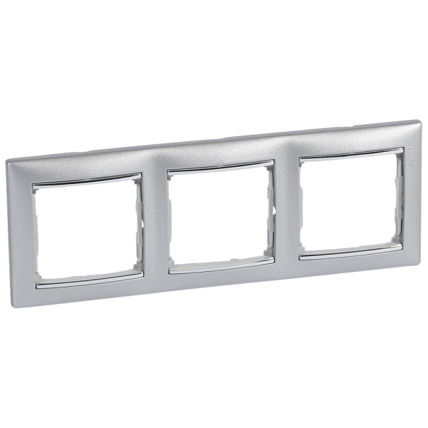 Legrand Valena Алюминий/Серебряный штрих Рамка 3-ая горизонт. 770353