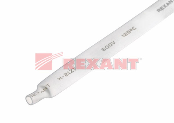 Купить 8.0 / 4.0 мм 1м термоусадка белая Rexant 20-8001