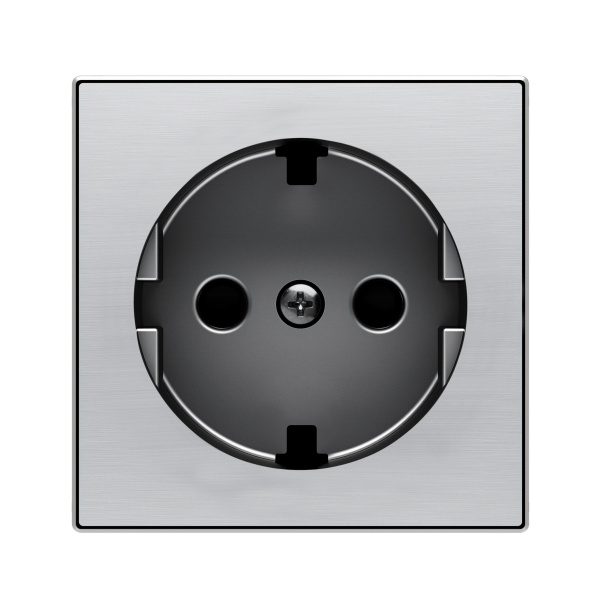 ABB SKY Нержавеющая сталь Накладка для розетки SCHUKO с плоской поверхностью 2CLA858890A1401