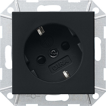 Gira Розетка с з/к  споворот на 30° с затвором (shutter) и символом 0418005