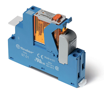 Finder Интерфейсный модуль (сборка 46.61.8.012.0040 + 99.02.0.024.98 + 97.01SPA), электромеханическое реле; 1CO 16A; контакты AgNi; питание 12В AC; ка 4C0180120060SPA