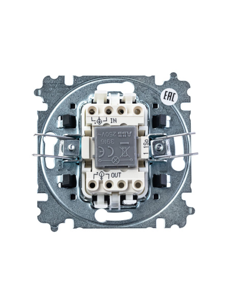 Купить ABB EPJ Levit серебро / дымчатый чёрный Выключатель 1-клавишный с подсветкой 2CHH590146A6070