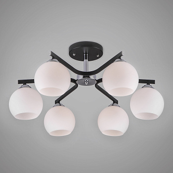 Eurosvet Потолочная люстра со стеклянными плафонами 30145/6 хром/венге a043871