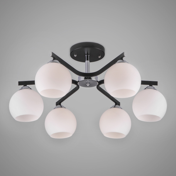 Eurosvet Потолочная люстра со стеклянными плафонами 30145/6 хром/венге a043871