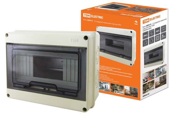 TDM Бокс ЩРН-П-12 модулей навесной пластик IP65 SQ0908-0003
