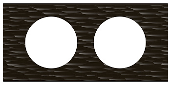Legrand Celiane2 Corian Черный рифленый Рамка 2-я (2+2 мод) 069022