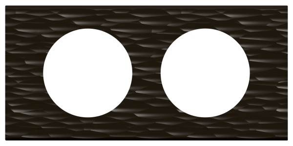 Legrand Celiane2 Corian Черный рифленый Рамка 2-я (2+2 мод) 069022