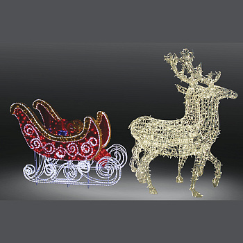 NEON-NIGHT Фигура олени с санями 503-112