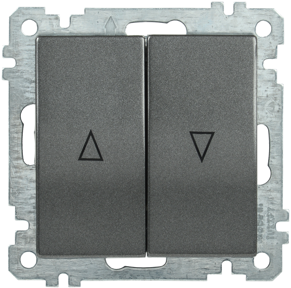 Купить IEK ВС10-1-5-Б Выключатель двуклавишный жалюзи BOLERO антрацит EVB25-K95-10