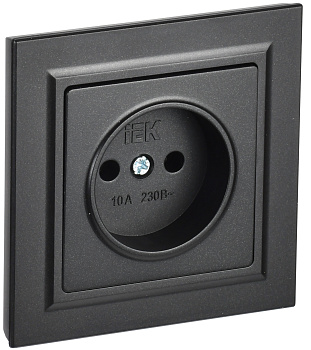 IEK BRITE Черный Розетка без з/к/ш 10А в сборе РСР10-1-0-БрЧ