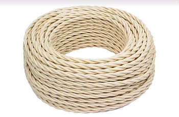 BIRONI Песочное золото матовый Витой провод 2*0,75 150м B1-422-719-150