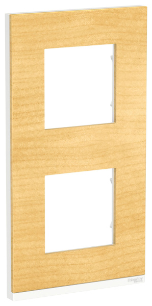 Купить SE Unica Pure Клен/Белая Рамка 2-ная вертикальная NU6004V83