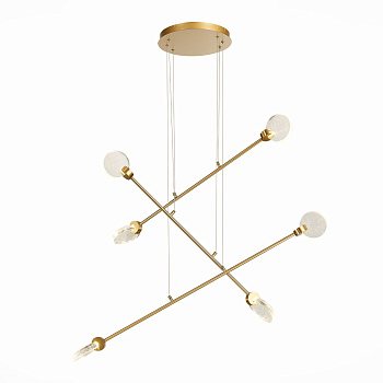 ST LUCE  SL6104.203.06 Светильник подвесной Золотистый/Прозрачный,С пузырьками воздуха LED 6*3W 3000K