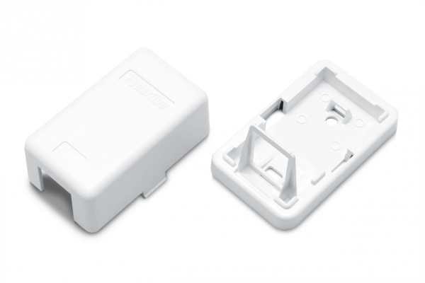 Hyperline SBB3-1-WH Корпус настенной розетки для установки 1-ой вставки типа Keystone Jack, белый 441126
