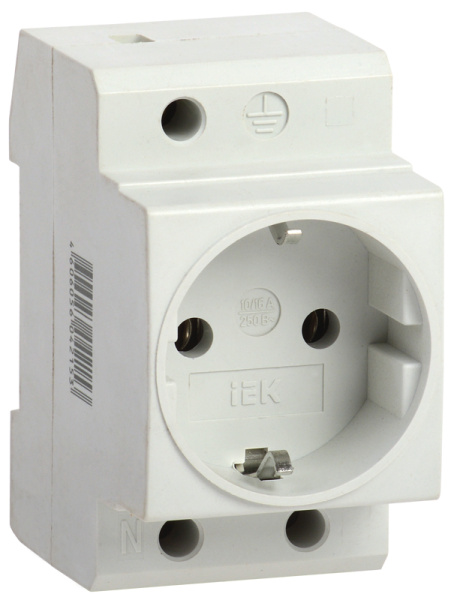 IEK KARAT Розетка РАр10-3-ОПс заземлением на DIN-рейку