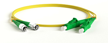 Hyperline FC-D2-9-FC/AR-LC/AR-H-15M-LSZH-YL Патч-корд волоконно-оптический (шнур) SM 9/125 (OS2), FC/APC-LC/APC, 2.0 мм, duplex, LSZH, 15 м 244938