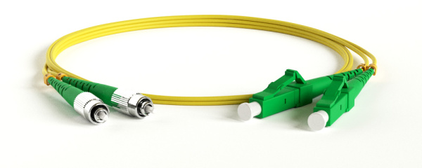 Hyperline FC-D2-9-FC/AR-LC/AR-H-15M-LSZH-YL Патч-корд волоконно-оптический (шнур) SM 9/125 (OS2), FC/APC-LC/APC, 2.0 мм, duplex, LSZH, 15 м 244938