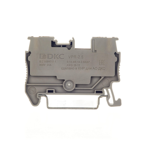 Купить DKC Nuputuk Клемма проходная, зажим push-in, 2 точки подключения, 2.5 кв.мм, серая