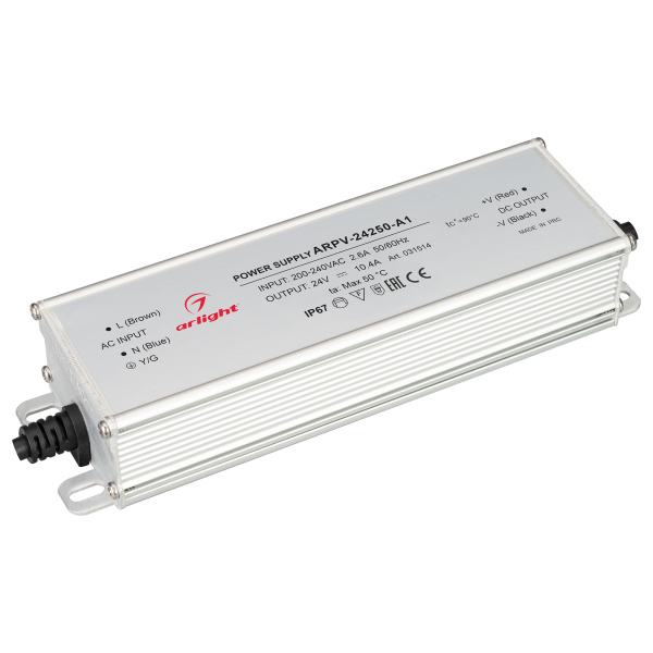 Arlight Блок питания ARPV-24250-A1 (24V, 10.4A, 250W) (IP67 Металл, 3 года) 031514