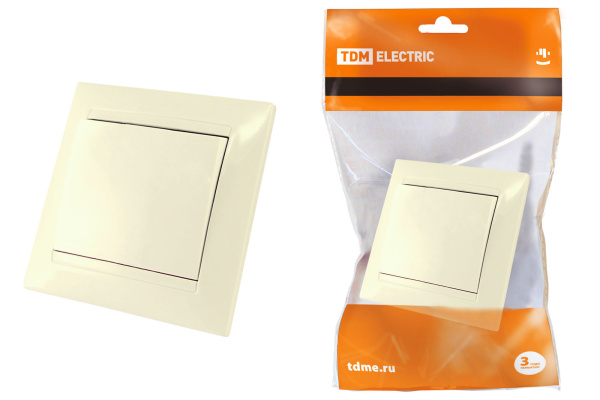 TDM Выключатель 1 кл. 10А сл. кость "Лама" SQ1815-0101