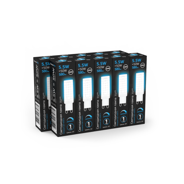 Купить Gauss Лампа G9 AC185-265V 5,5W 580lm 6500K керамика диммируемая LED 107309355-D