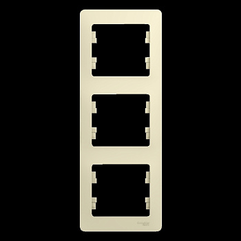 Systeme Electric Glossa Беж Рамка 3-ая, вертикальная