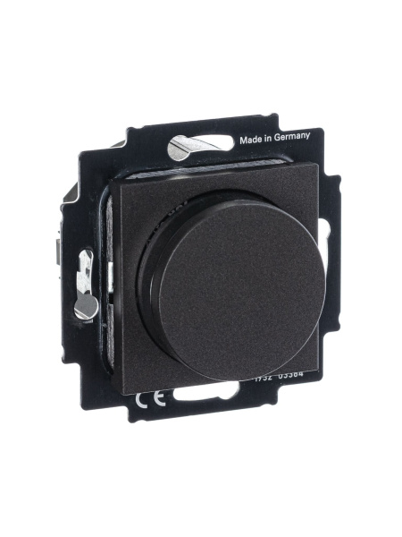 Купить ABB EPJ Levit антрацит / дымчатый чёрный Диммер поворотно-нажимной, 60-600Вт, R 2CHH942247A6063