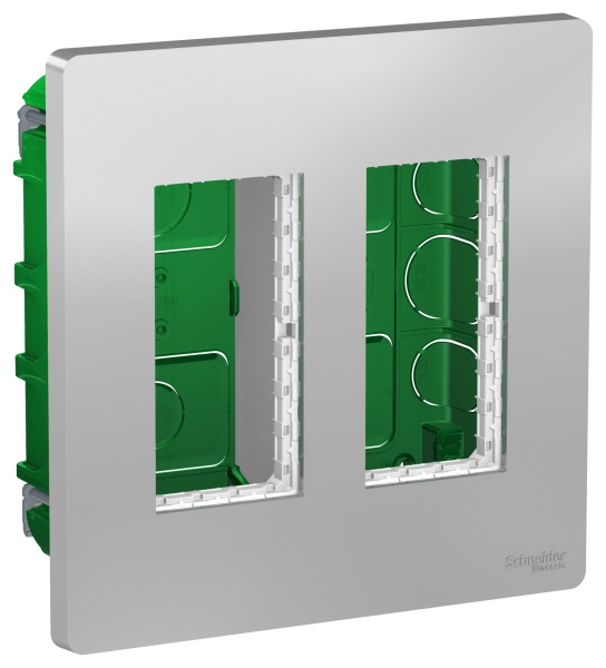 Купить SE Unica System+ Алюминий Блок скрытой установки 2х2 NU172430