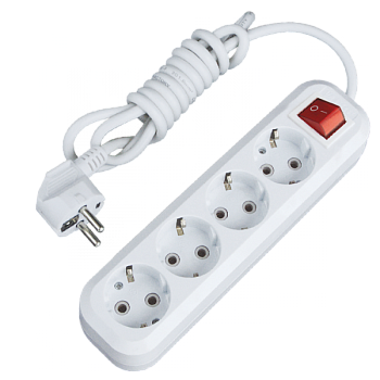 EKF PROxima Удлинитель "Эксперт" 4 гнезда 3 метра 16А/3,5кВт с выключателем и заземлением ПВС 3х1