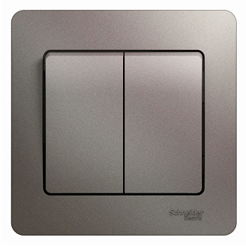 Systeme Electric Glossa Платина Выключатель 2-клавишный сх.5, 10AX (в сборе)